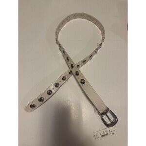 New Madewell Western Belt Women's Ivory Leather Dome Studded Outdoor Large